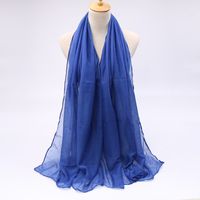 Women's Simple Style Solid Color Voile Sewing Cotton Linen Scarves sku image 11