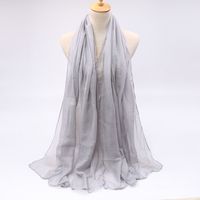 Women's Simple Style Solid Color Voile Sewing Cotton Linen Scarves sku image 9