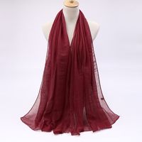 Women's Simple Style Solid Color Voile Sewing Cotton Linen Scarves sku image 12