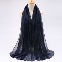 Women's Simple Style Solid Color Voile Sewing Cotton Linen Scarves sku image 13
