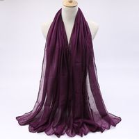 Frau Einfacher Stil Einfarbig Bali Garn Nähen Baumwolle Leinen Schals sku image 14