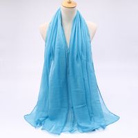 Femmes Style Simple Couleur Unie Voile Couture Coton Lin Foulards sku image 10