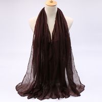 Frau Einfacher Stil Einfarbig Bali Garn Nähen Baumwolle Leinen Schals sku image 15