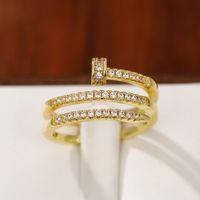 1 Piece Fashion Geometric Copper Inlay Zircon Rings sku image 4