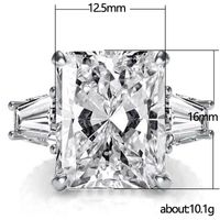 Luxurious Square Copper Inlay Zircon Rings main image 4