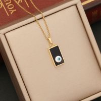 1 Piece Fashion Devil's Eye Stainless Steel Enamel Hollow Out Inlay Zircon Pendant Necklace main image 9