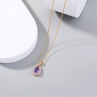 1 Piece Fashion Water Droplets Copper Inlay Zircon Pendant Necklace main image 3