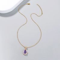 1 Piece Fashion Water Droplets Copper Inlay Zircon Pendant Necklace main image 4