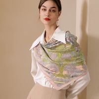 Women's Fashion Color Block Polyester Printing Silk Scarves main image 4