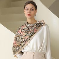 Women's Fashion Leopard Satin Printing Silk Scarves main image 6