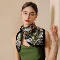 Women's Fashion Color Block Polyester Printing Silk Scarves main image 6