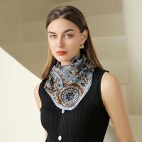Women's Fashion Leopard Satin Printing Silk Scarves main image 2