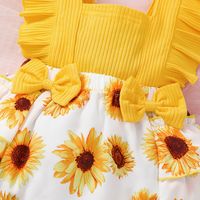Cute Sunflower Printing Polyester Baby Rompers main image 5