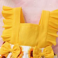 Cute Sunflower Printing Polyester Baby Rompers main image 3