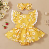 Cute Heart Shape Flower Printing Polyester Girls Dresses sku image 8