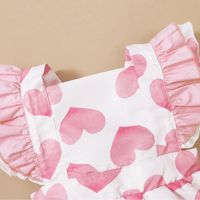 Cute Heart Shape Flower Printing Polyester Girls Dresses main image 4