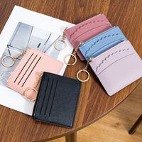 Women's Solid Color Pvc Zipper Card Holders main image 1