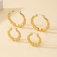2 Pairs Fashion Round Bamboo Alloy Plating Women's Hoop Earrings main image 3