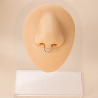 1 Piece Fashion Round Titanium Inlay Zircon Nose Ring main image 4
