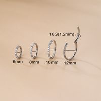 Simple Style Round Titanium Inlaid Zircon Nose Ring main image 5