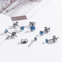 1 Pair Simple Style Round Stainless Steel Inlaid Zircon Ear Studs main image 2