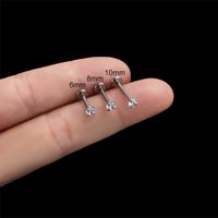 1 Piece Fashion Geometric Titanium Inlaid Zircon Lip Stud sku image 2