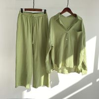 Women's Casual Solid Color Cotton Pocket Patchwork Pants Sets main image 1
