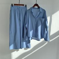 Women's Casual Solid Color Cotton Pocket Patchwork Pants Sets main image 4