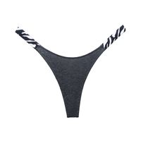 Solid Color Anti-seam Invisible Patchwork Low Waist Thong Panties main image 4