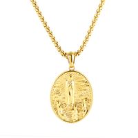 304 Stainless Steel 18K Gold Plated Fashion Plating Three-dimensional Portrait Titanium Steel Pendant Necklace main image 2