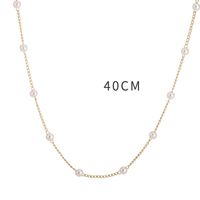 1 Piece Fashion Solid Color Alloy Beaded Chain Gold Plated Women's Necklace main image 2