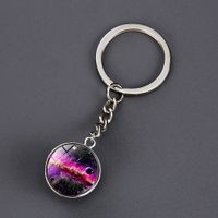 1 Piece Fashion Round Earth Galaxy Artificial Crystal Alloy Unisex Bag Pendant Keychain sku image 12
