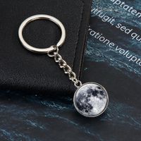 1 Piece Fashion Round Earth Galaxy Artificial Crystal Alloy Unisex Bag Pendant Keychain main image 2