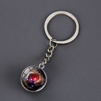 1 Piece Fashion Round Earth Galaxy Artificial Crystal Alloy Unisex Bag Pendant Keychain sku image 17