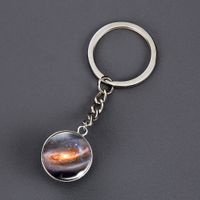 1 Piece Fashion Round Earth Galaxy Artificial Crystal Alloy Unisex Bag Pendant Keychain sku image 13