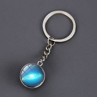 1 Piece Fashion Round Earth Galaxy Artificial Crystal Alloy Unisex Bag Pendant Keychain sku image 14