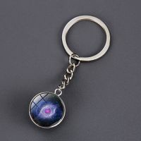 1 Piece Fashion Round Earth Galaxy Artificial Crystal Alloy Unisex Bag Pendant Keychain sku image 10