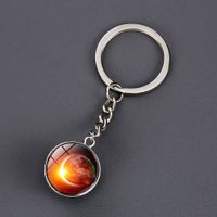 1 Piece Fashion Round Earth Galaxy Artificial Crystal Alloy Unisex Bag Pendant Keychain sku image 15