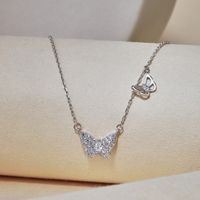1 Piece Fashion Butterfly Sterling Silver Plating Inlay Zircon Necklace main image 3