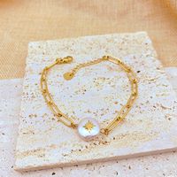 304 Stainless Steel Freshwater Pearl 18K Gold Plated Fashion Plating Hexagram Freshwater Pearl Pendant Necklace main image 2