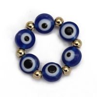 Fashion Devil's Eye Artificial Pearl Copper Beaded Women's Rings main image 4