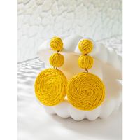 1 Pair Fashion Flower Rattan Handmade Women's Drop Earrings sku image 20