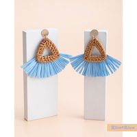 1 Pair Fashion Flower Rattan Handmade Women's Drop Earrings sku image 13