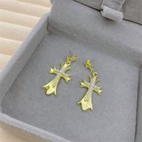 1 Pair Retro Heart Shape Flower Bow Knot Alloy Inlay Artificial Pearls Rhinestones Women's Earrings sku image 19
