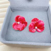 1 Pair Retro Heart Shape Flower Bow Knot Alloy Inlay Artificial Pearls Rhinestones Women's Earrings sku image 59