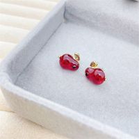 1 Pair Retro Heart Shape Flower Bow Knot Alloy Inlay Artificial Pearls Rhinestones Women's Earrings sku image 1