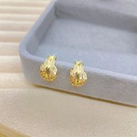 1 Pair Retro Heart Shape Flower Bow Knot Alloy Inlay Artificial Pearls Rhinestones Women's Earrings sku image 62