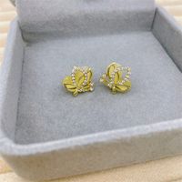 1 Pair Retro Heart Shape Flower Bow Knot Alloy Inlay Artificial Pearls Rhinestones Women's Earrings sku image 47