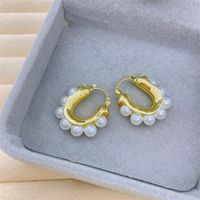 1 Pair Retro Heart Shape Flower Bow Knot Alloy Inlay Artificial Pearls Rhinestones Women's Earrings sku image 42