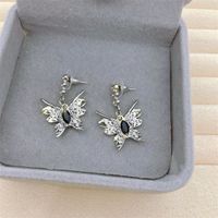 1 Pair Retro Heart Shape Flower Bow Knot Alloy Inlay Artificial Pearls Rhinestones Women's Earrings sku image 51